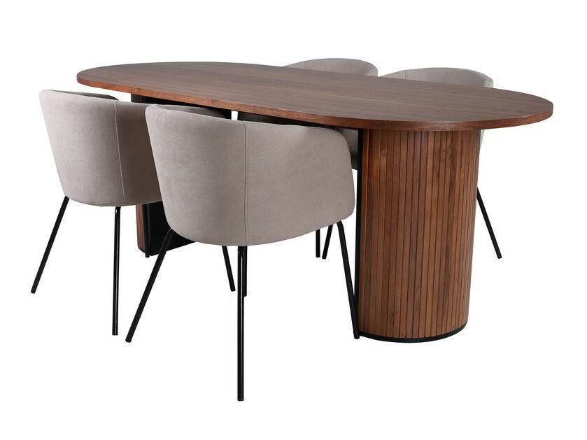 Conjunto de mesas y sillas para comedor Dallas 2749 (Beige + Negro)