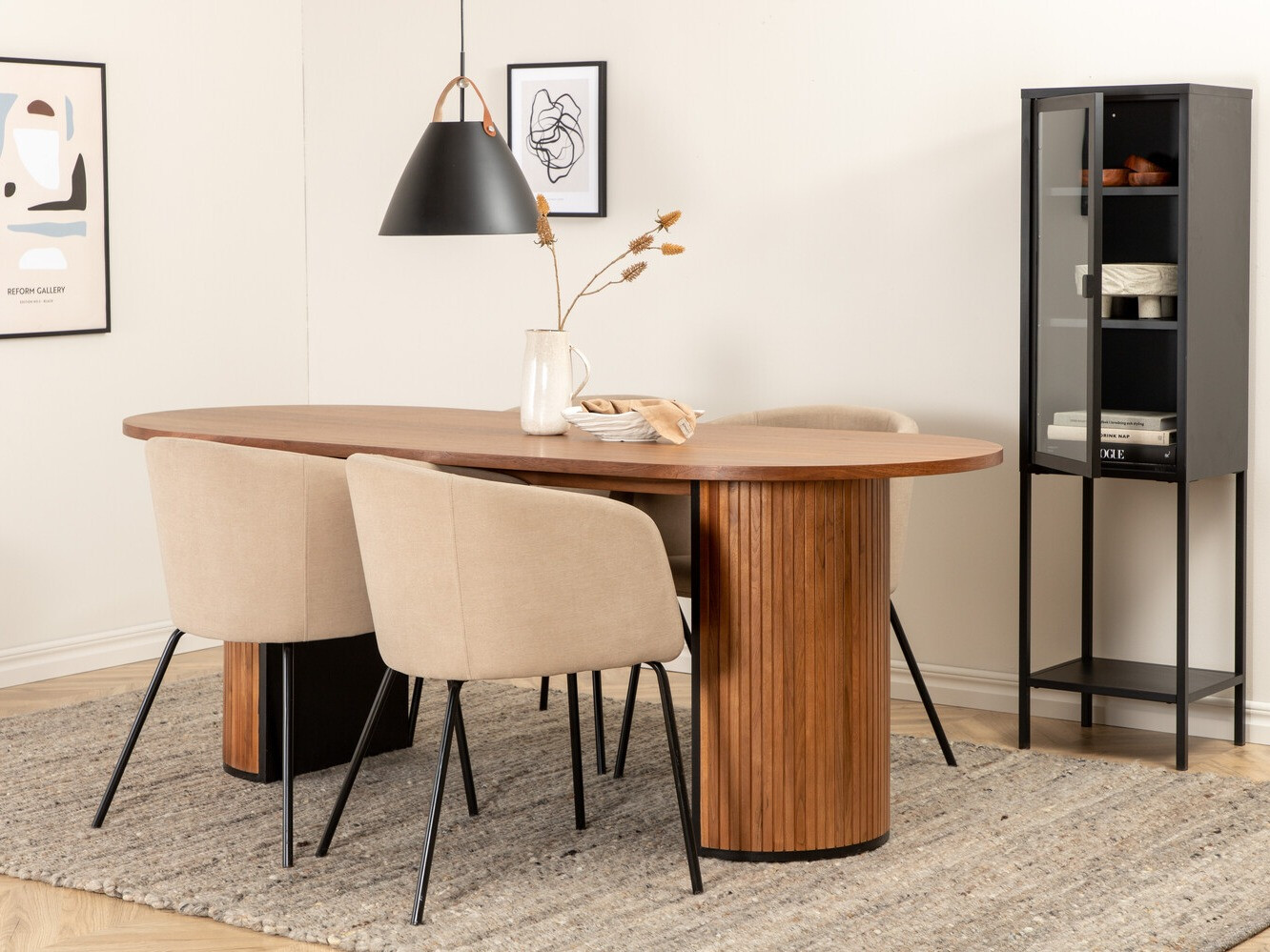 Conjunto de mesas y sillas para comedor Dallas 2749 (Beige + Negro)