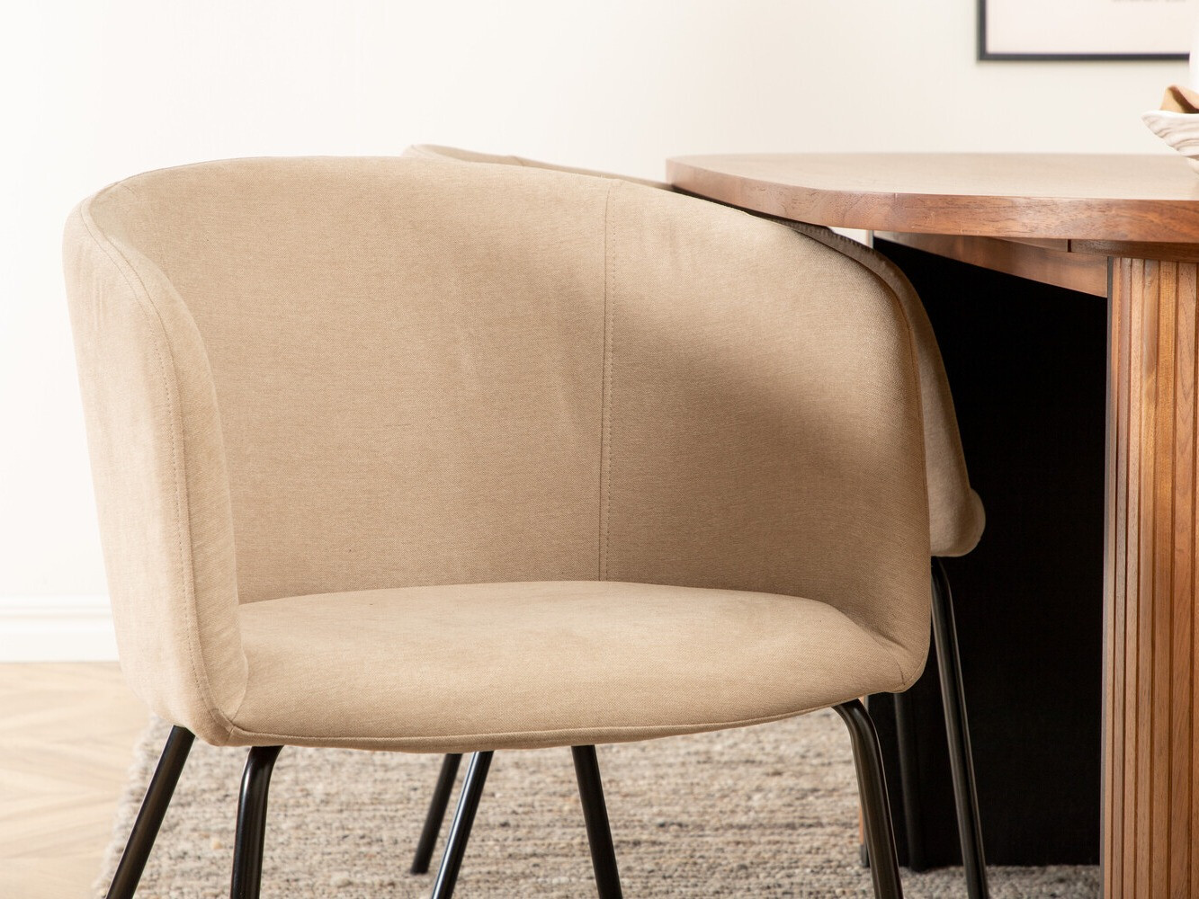 Conjunto de mesas y sillas para comedor Dallas 2749 (Beige + Negro)