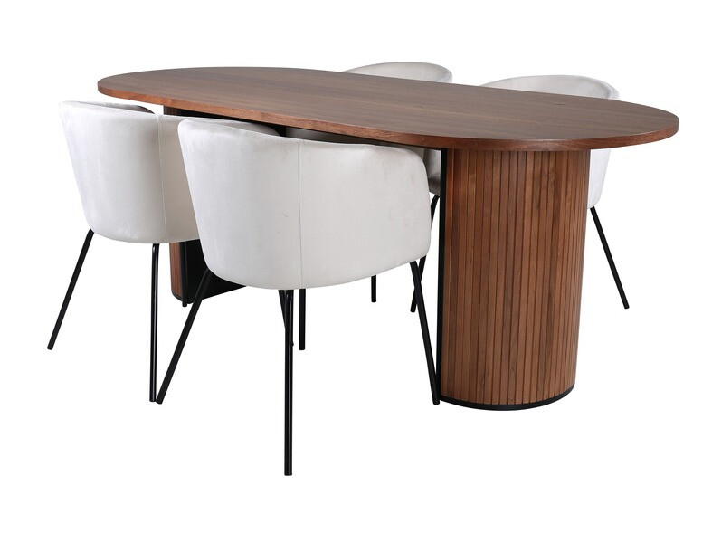 Conjunto de mesas y sillas para comedor Dallas 2749 (Crema + Negro)