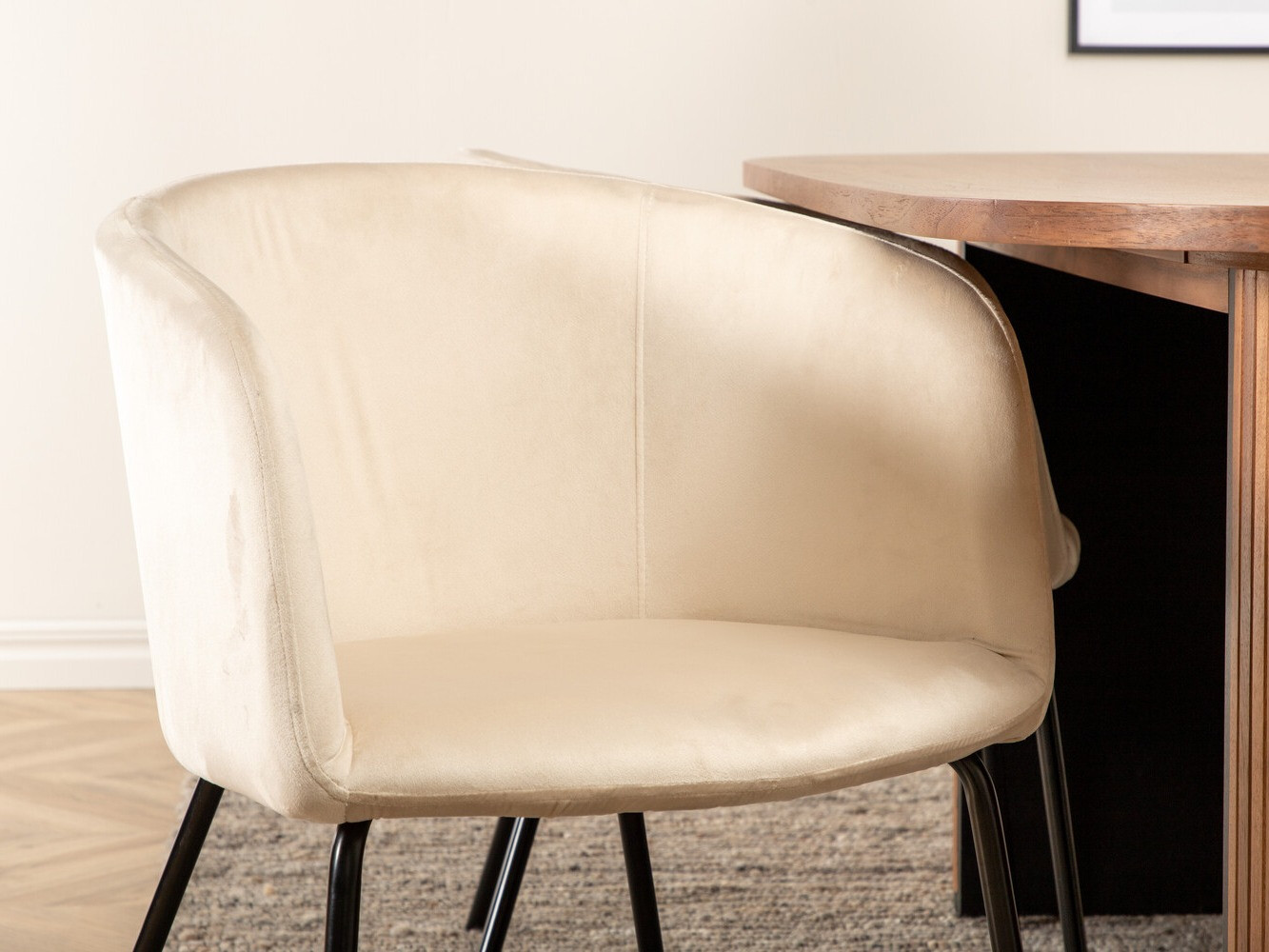 Conjunto de mesas y sillas para comedor Dallas 2749 (Crema + Negro)