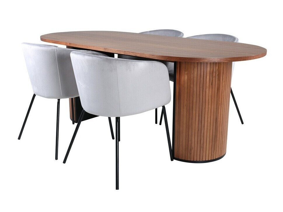 Conjunto de mesas y sillas para comedor Dallas 2749 (Gris + Negro)