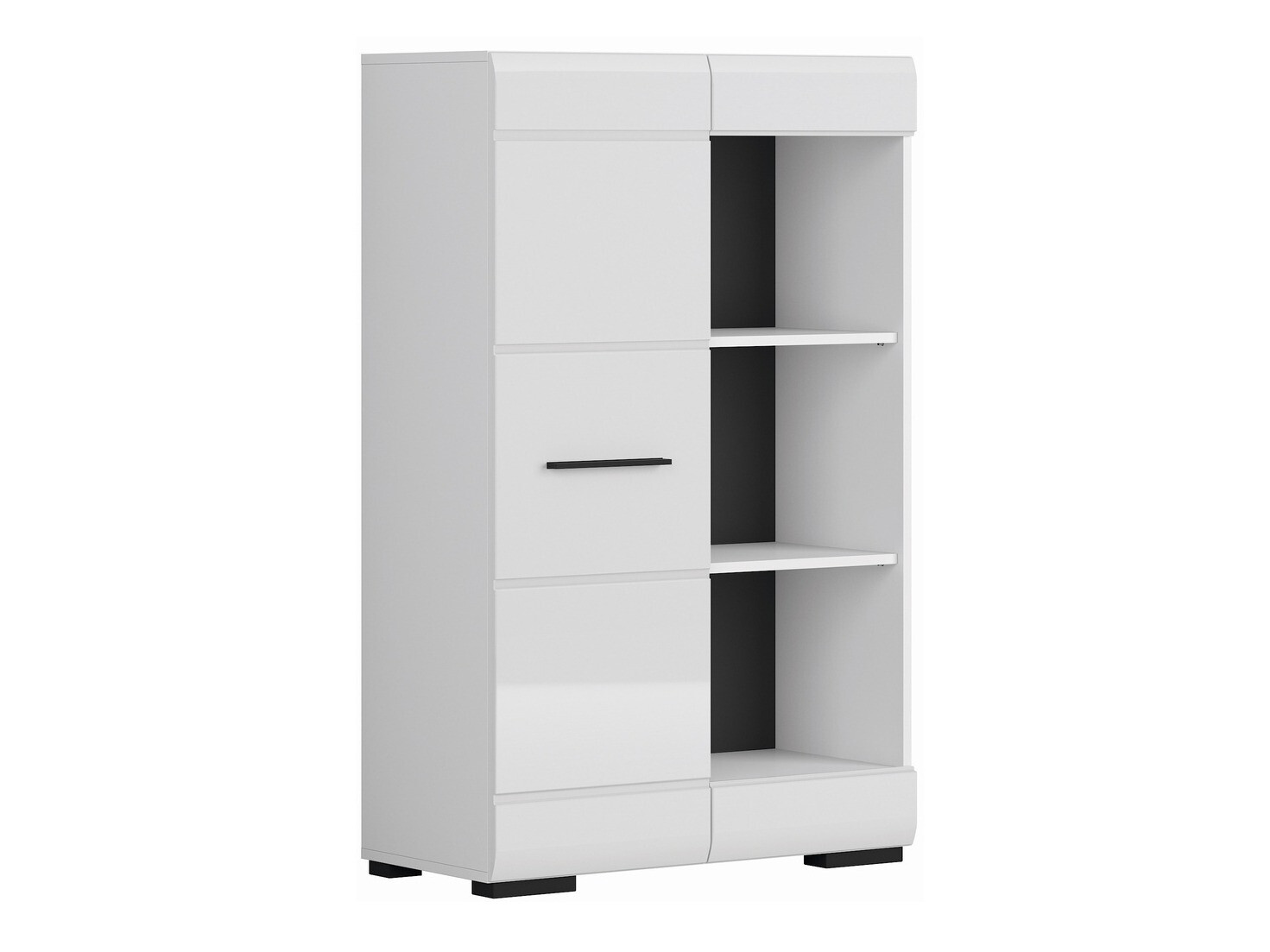 Estantería Boston 677 (Blanco + Blanco brillante)