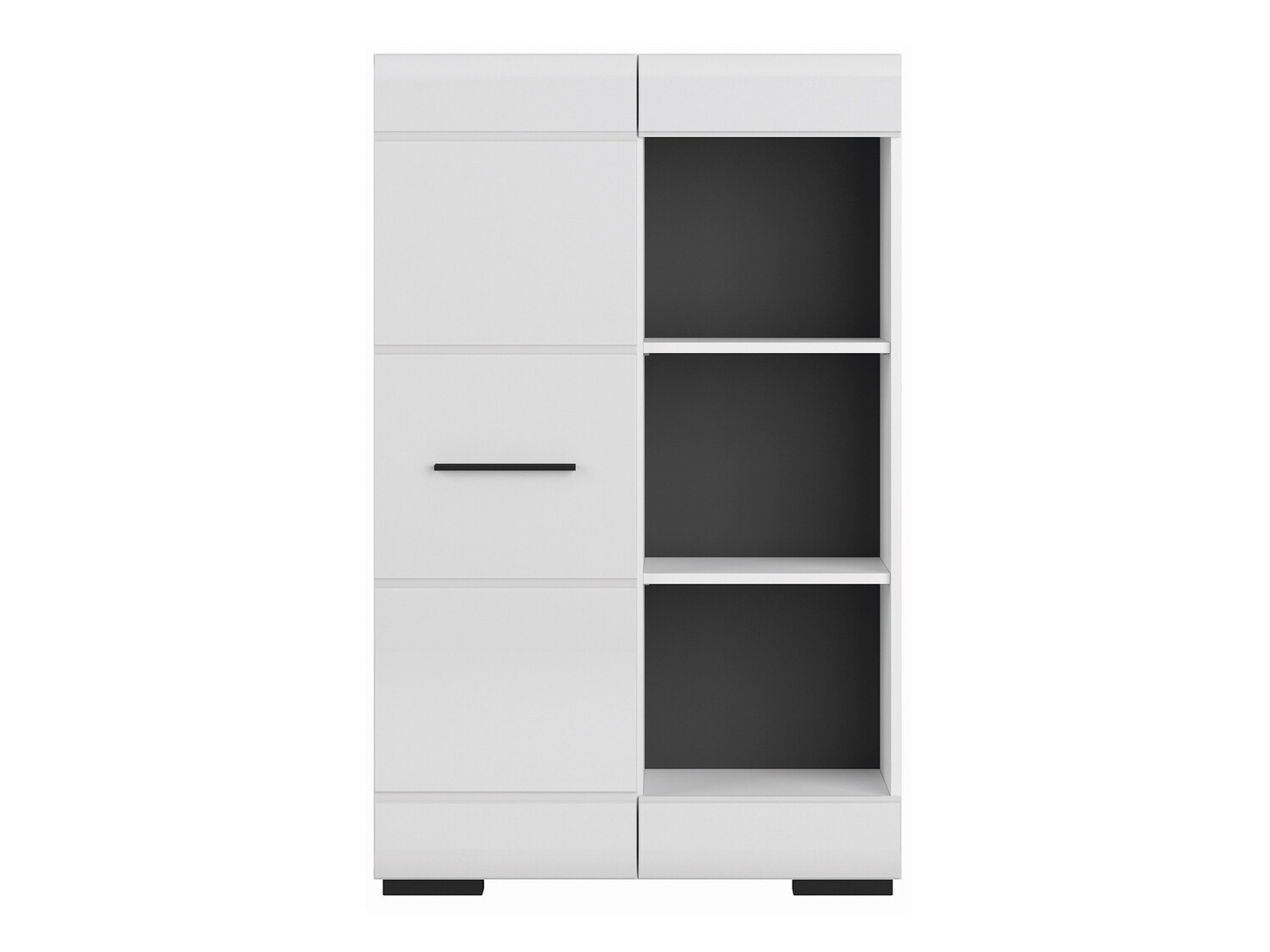 Estantería Boston 677 (Blanco + Blanco brillante)