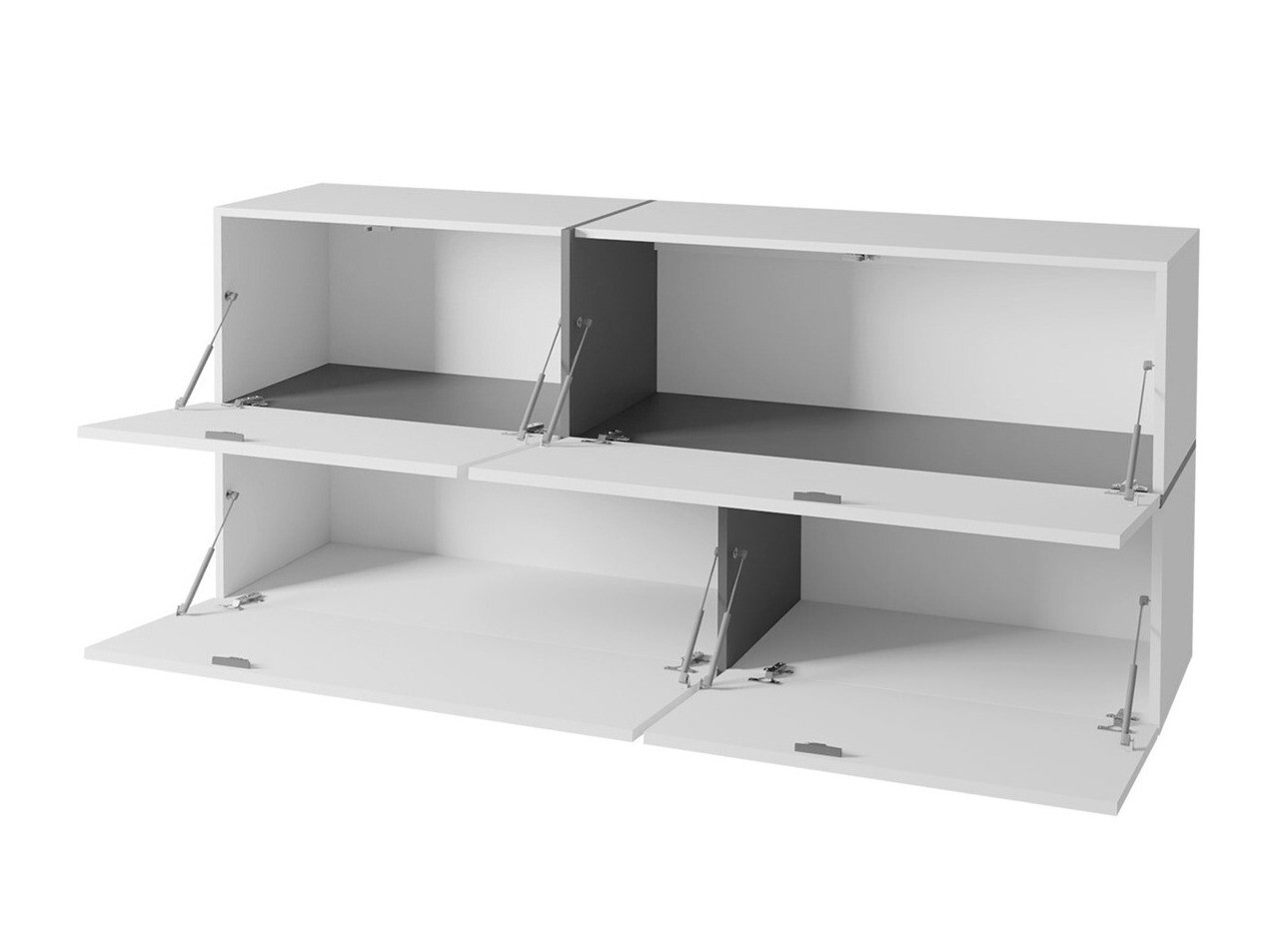 Armario de pared Charlotte 100 (Negro + Negro brillante + Blanco)