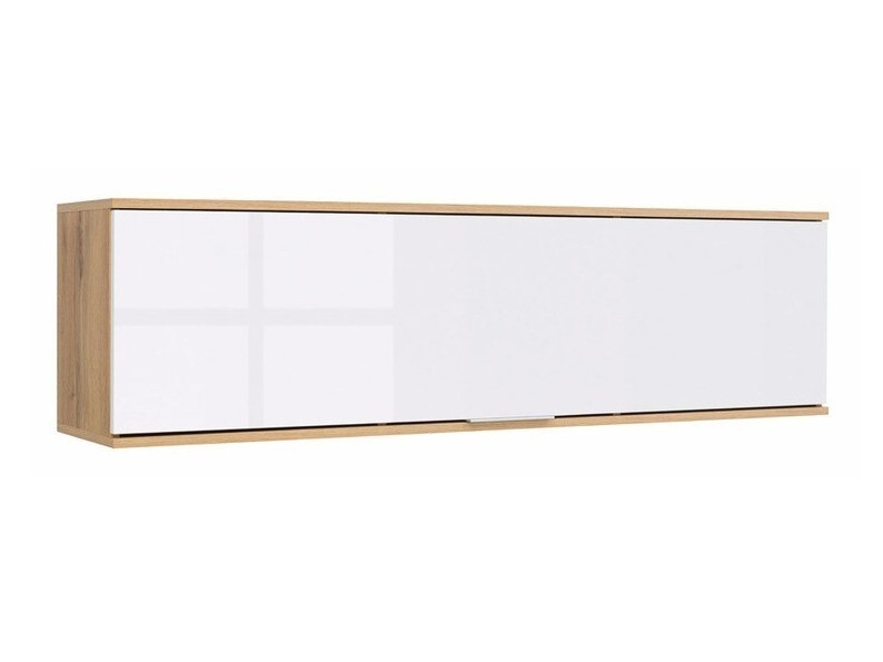 Armario de pared Tivetra 110 (Roble wotan + Blanco brillante)