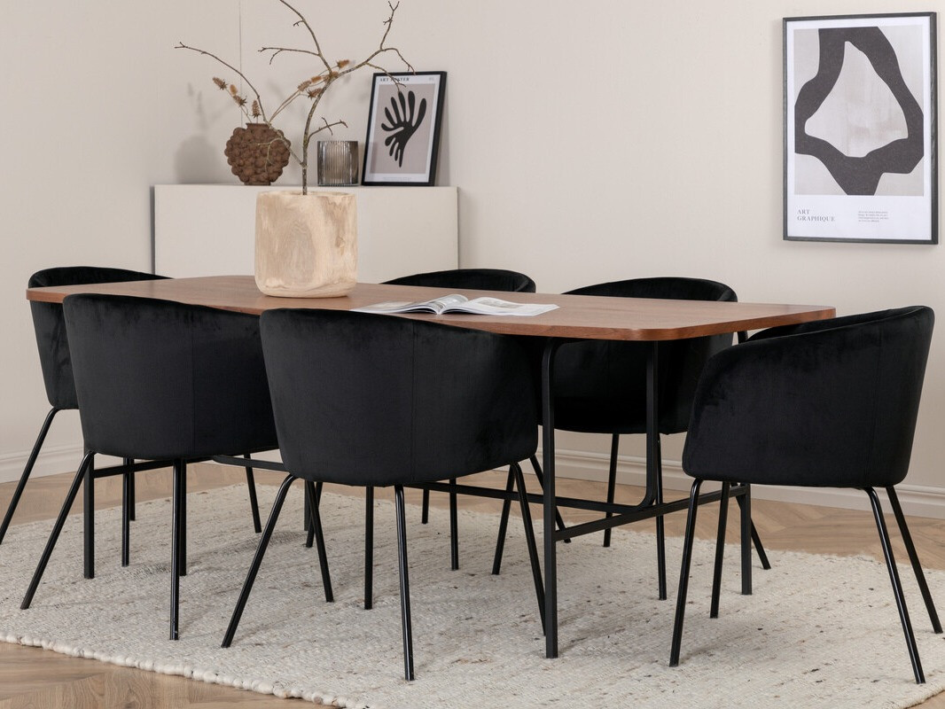 Conjunto de comedor Dallas 2793 (Negro)