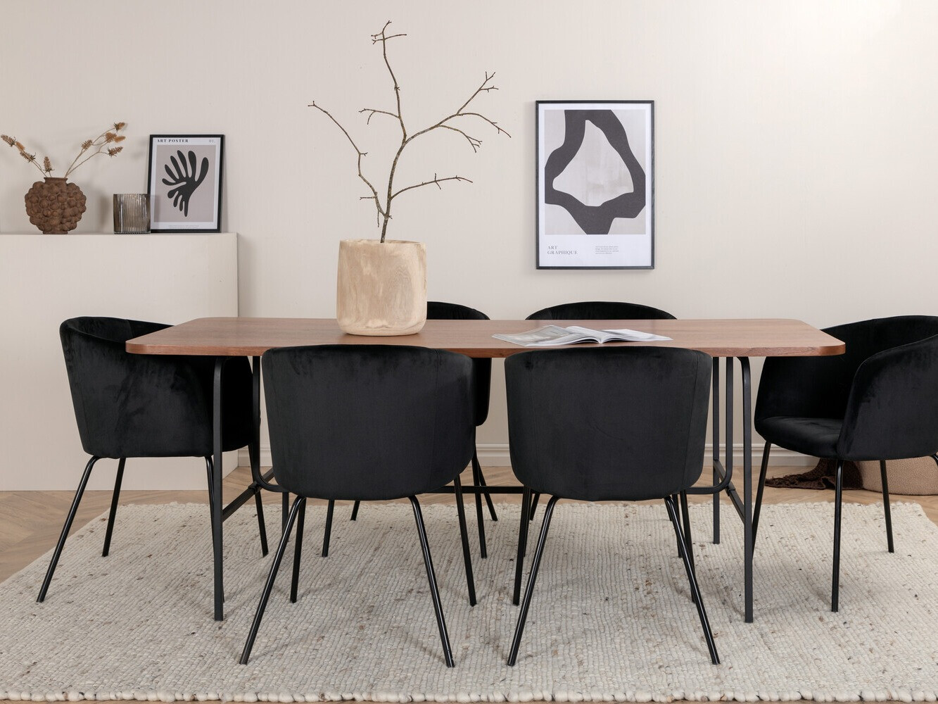Conjunto de comedor Dallas 2793 (Negro)