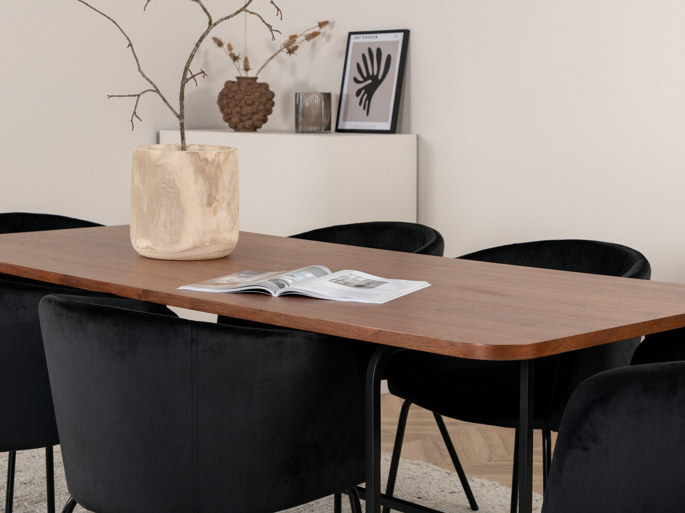 Conjunto de comedor Dallas 2793 (Negro)