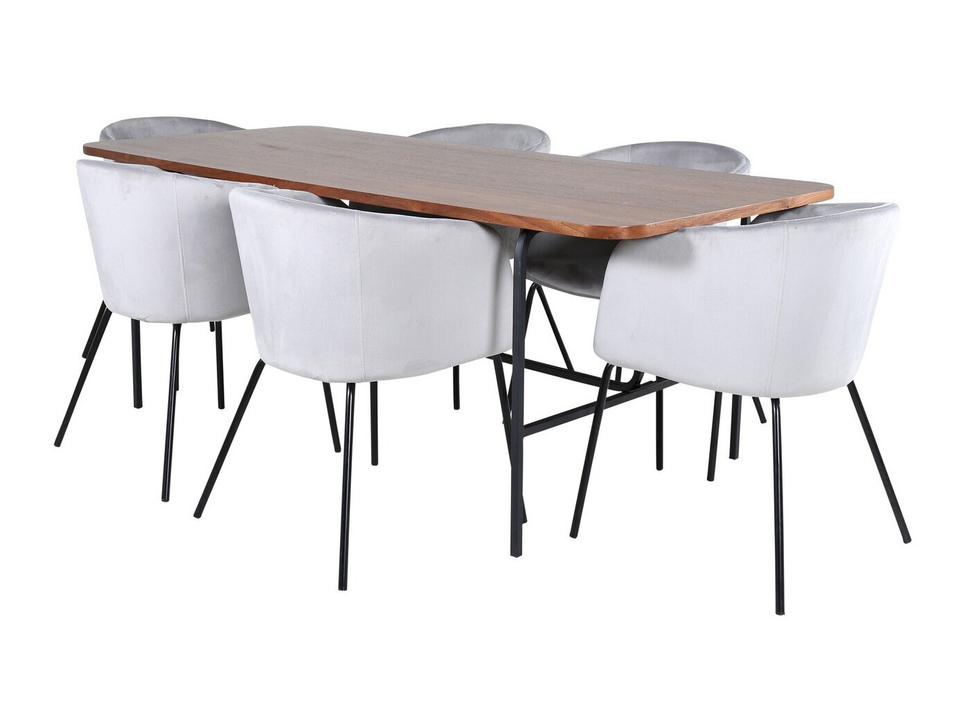 Conjunto de mesas y sillas para comedor Dallas 2793 (Gris + Negro)