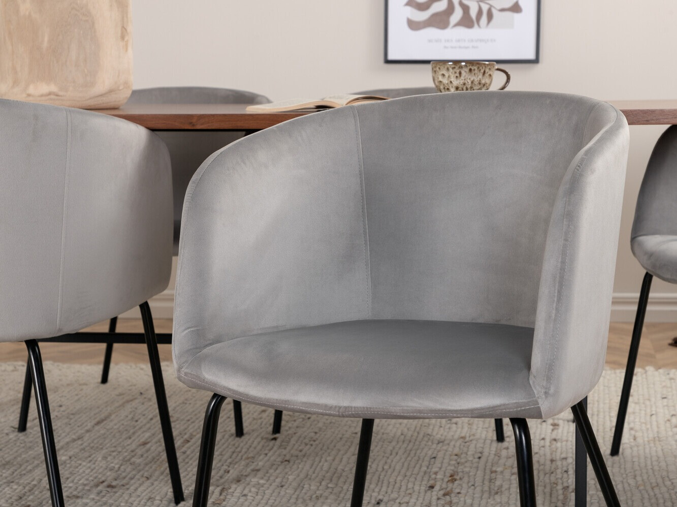 Conjunto de mesas y sillas para comedor Dallas 2793 (Gris + Negro)