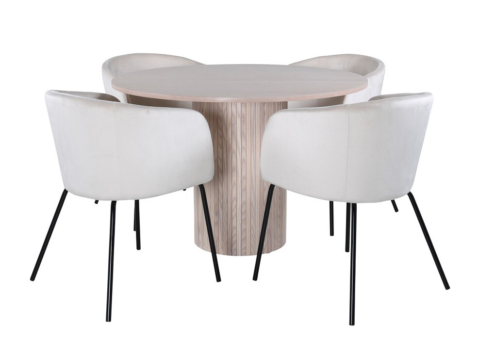 Conjunto de comedor Dallas 2557 (Crema + Negro)