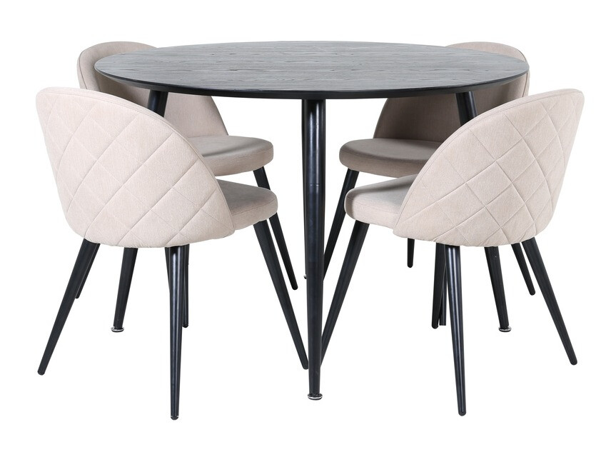 Conjunto de mesas y sillas para comedor Dallas 2545 (Beige + Negro)