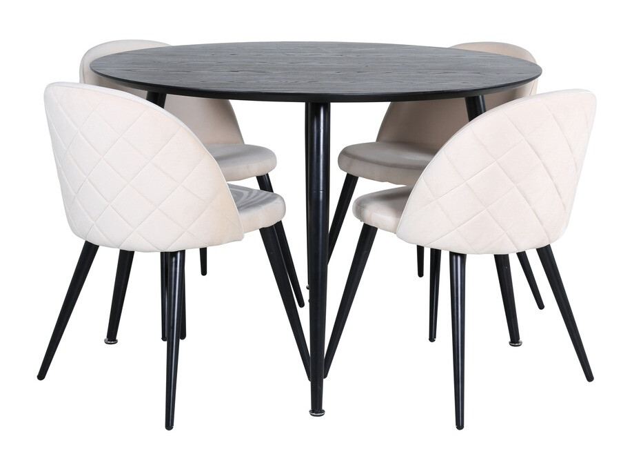 Conjunto de mesas y sillas para comedor Dallas 2545 (Crema + Negro)
