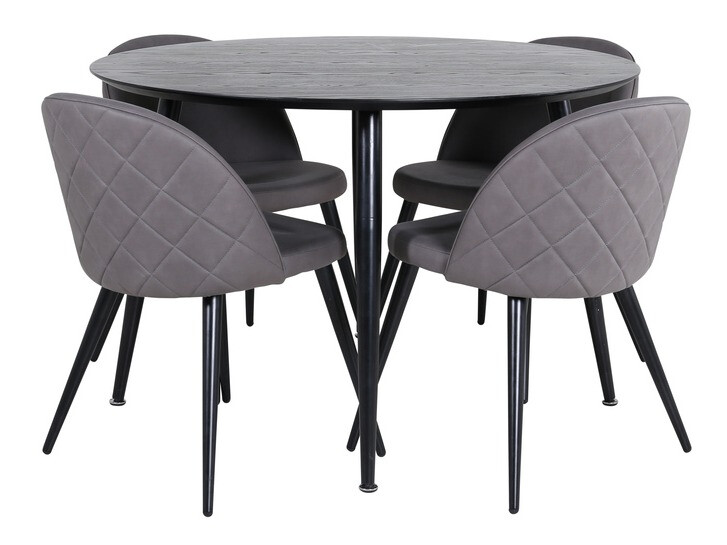 Conjunto de mesas y sillas para comedor Dallas 2545 (Gris + Negro)