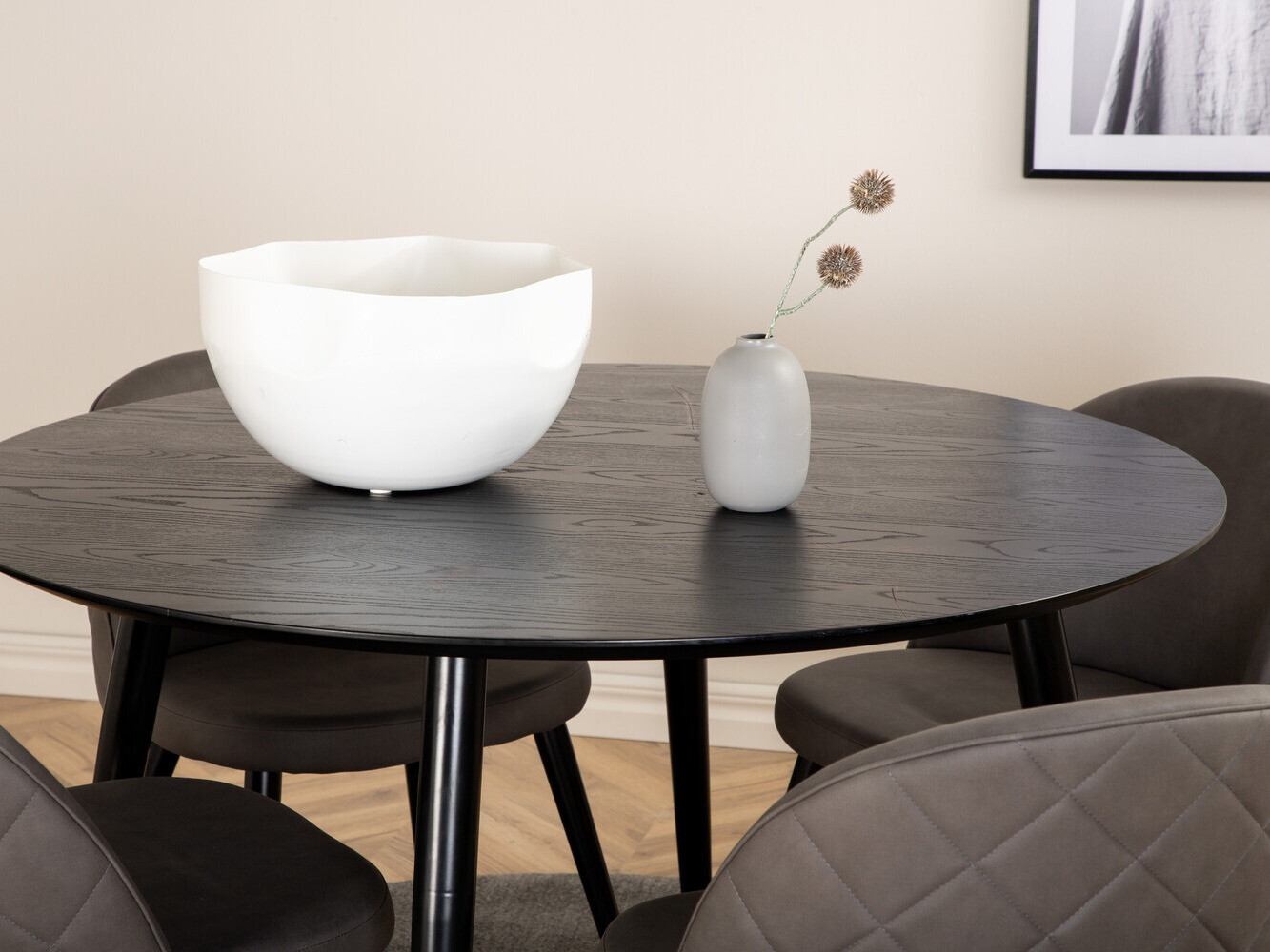 Conjunto de mesas y sillas para comedor Dallas 2545 (Gris + Negro)