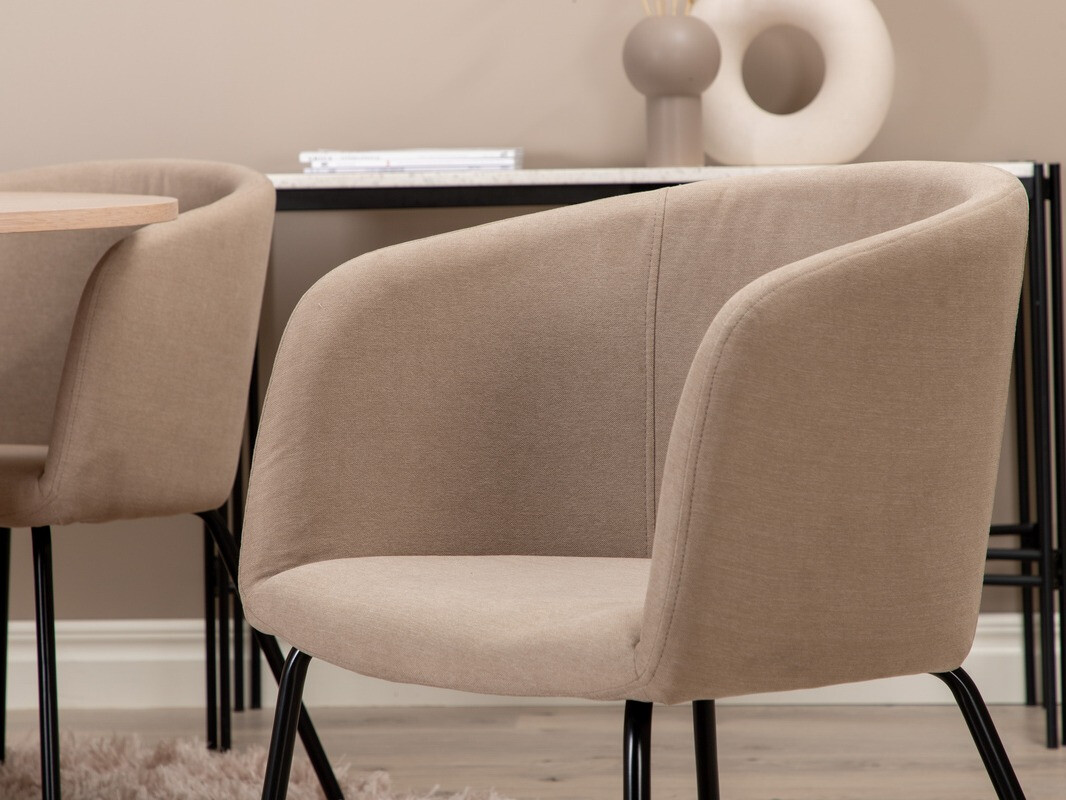 Conjunto de mesas y sillas para comedor Dallas 2557 (Beige + Negro)