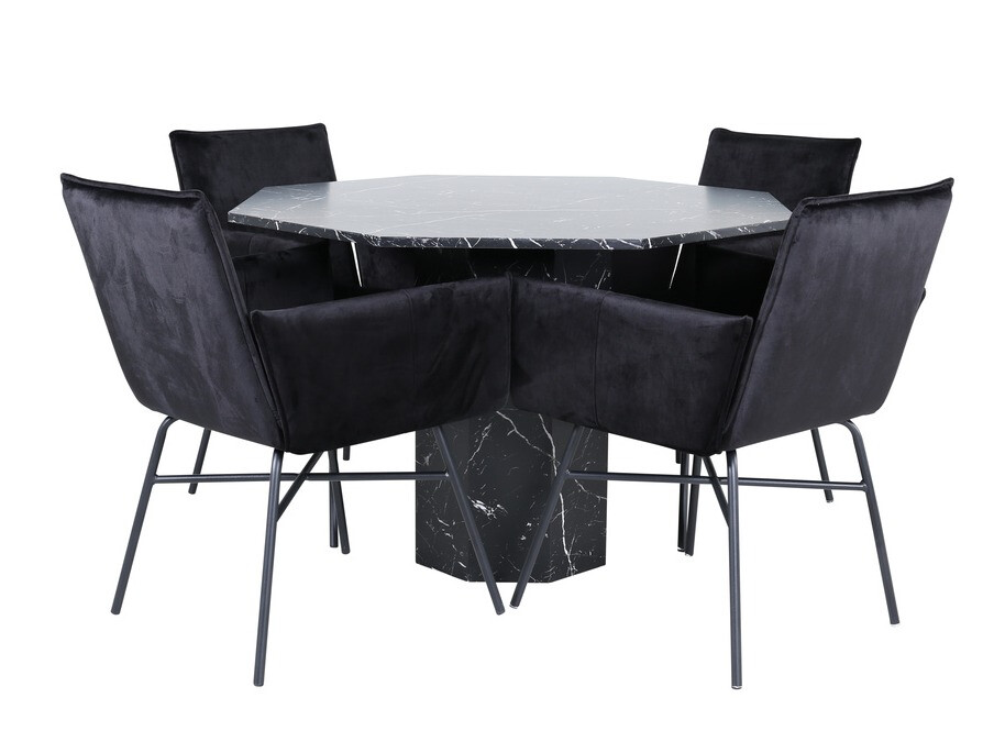 Conjunto de mesas y sillas para comedor Dallas 2618 (Negro)