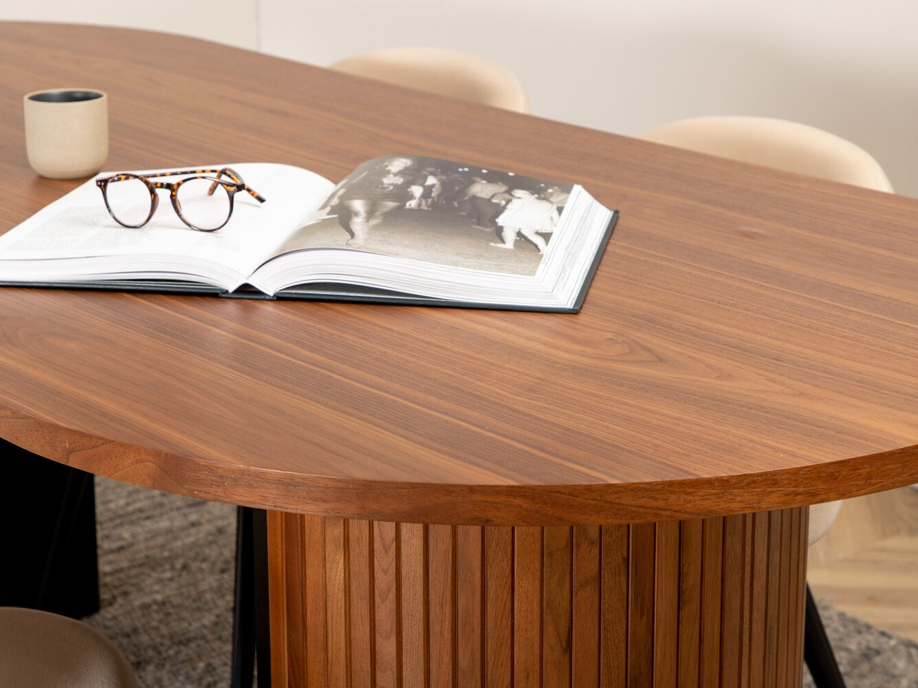 Conjunto de mesas y sillas para comedor Dallas 2764 (Crema + Negro)