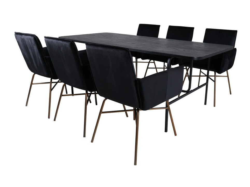 Conjunto de mesas y sillas para comedor Dallas 2788 (Negro)