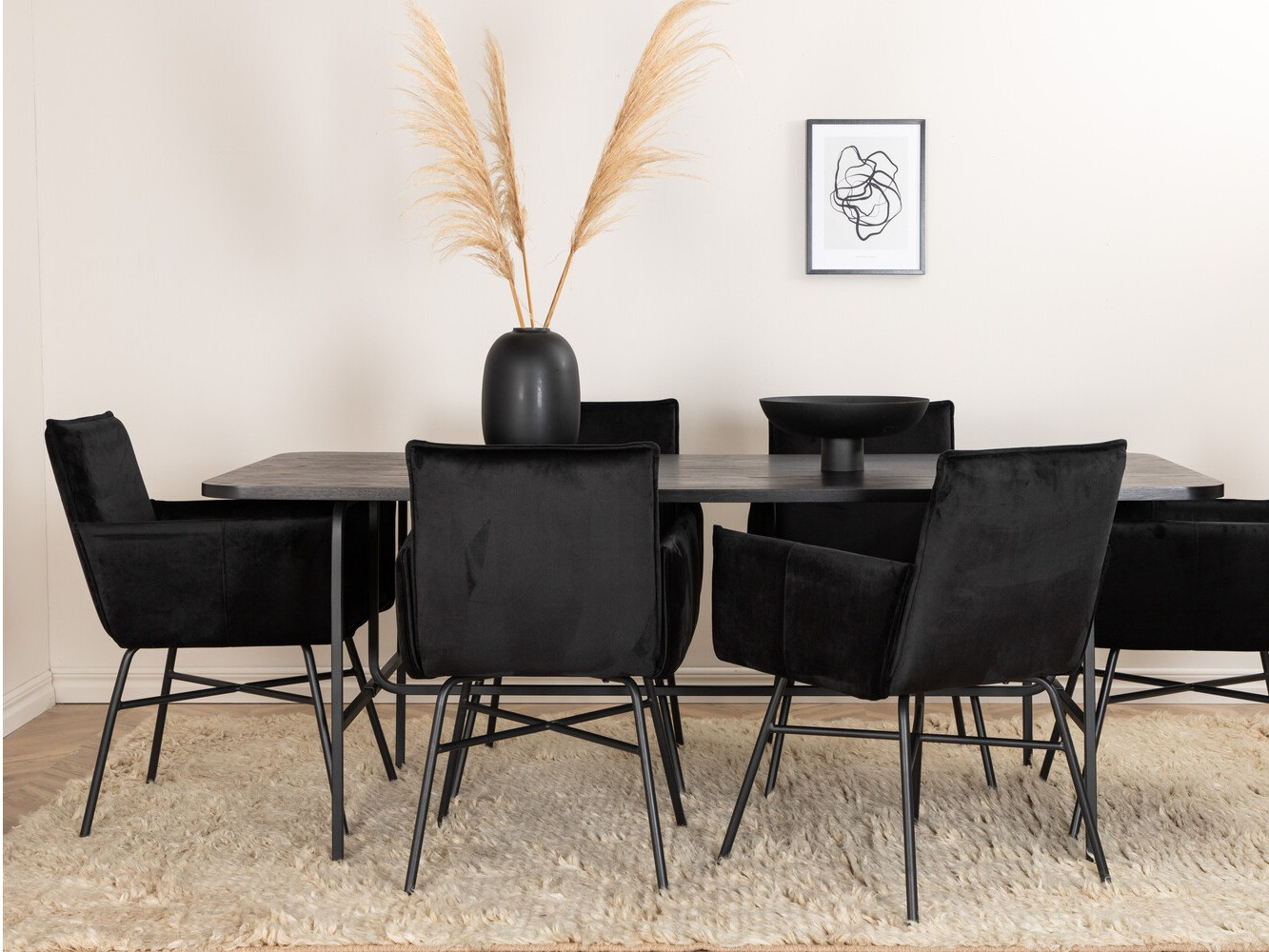 Conjunto de mesas y sillas para comedor Dallas 2788 (Negro)