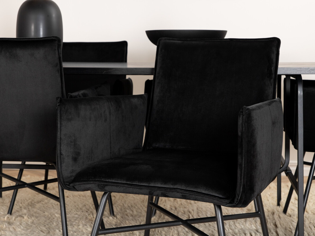 Conjunto de mesas y sillas para comedor Dallas 2788 (Negro)