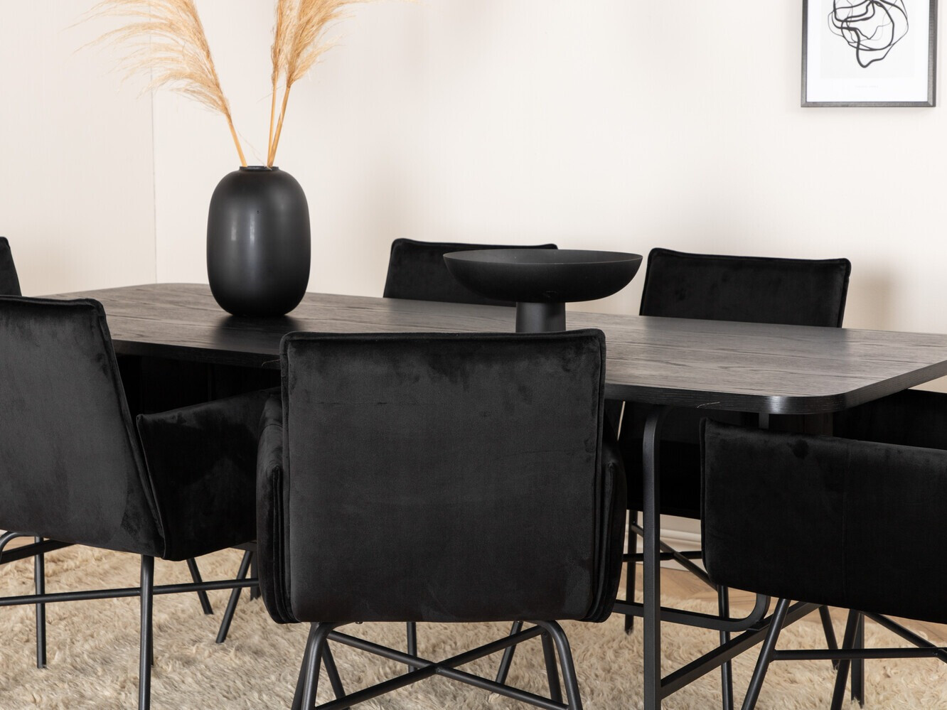 Conjunto de mesas y sillas para comedor Dallas 2788 (Negro)
