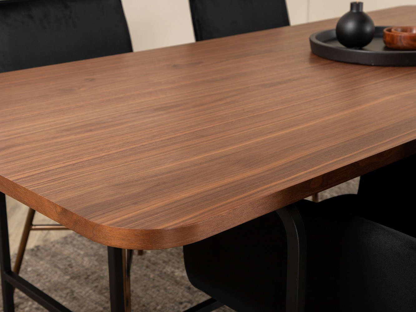 Conjunto de mesas y sillas para comedor Dallas 2789 (Negro + Cobre)