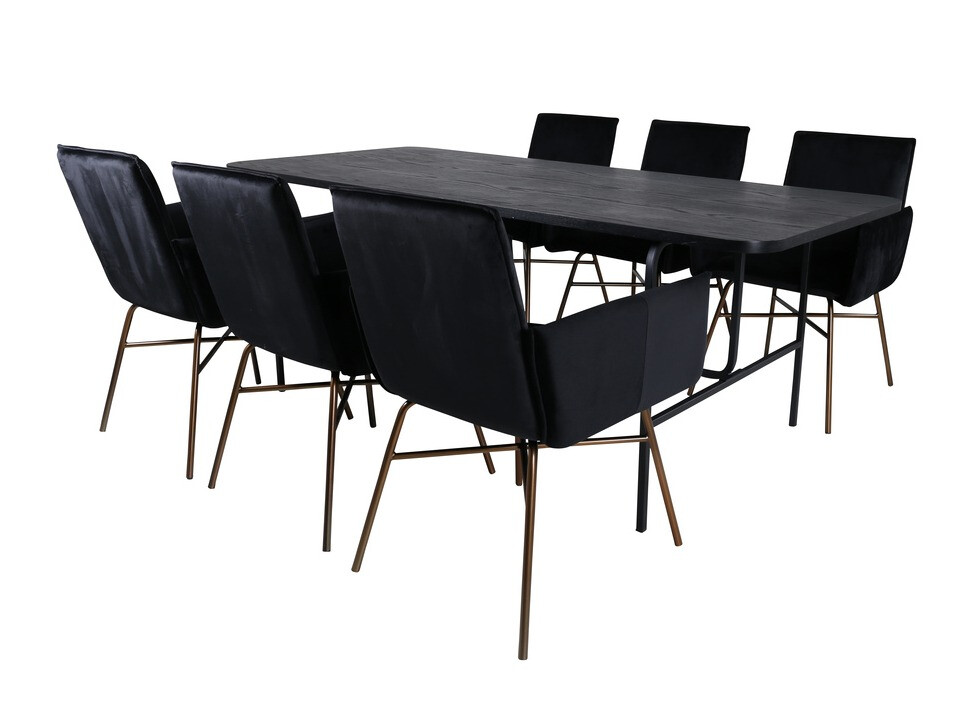 Conjunto de mesas y sillas para comedor Dallas 2789 (Negro)