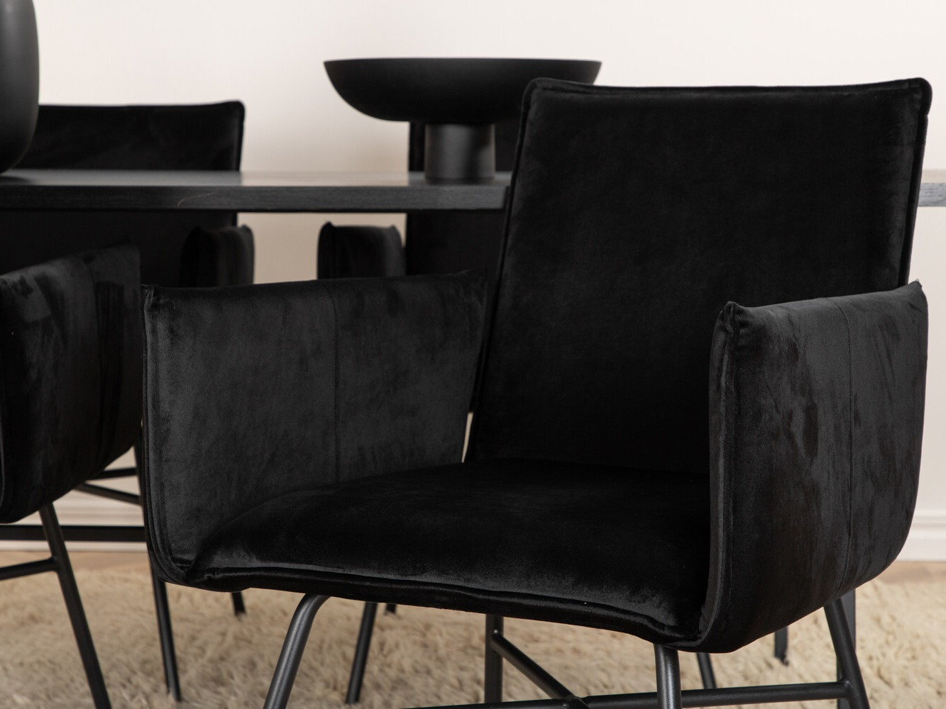 Conjunto de mesas y sillas para comedor Dallas 2789 (Negro)
