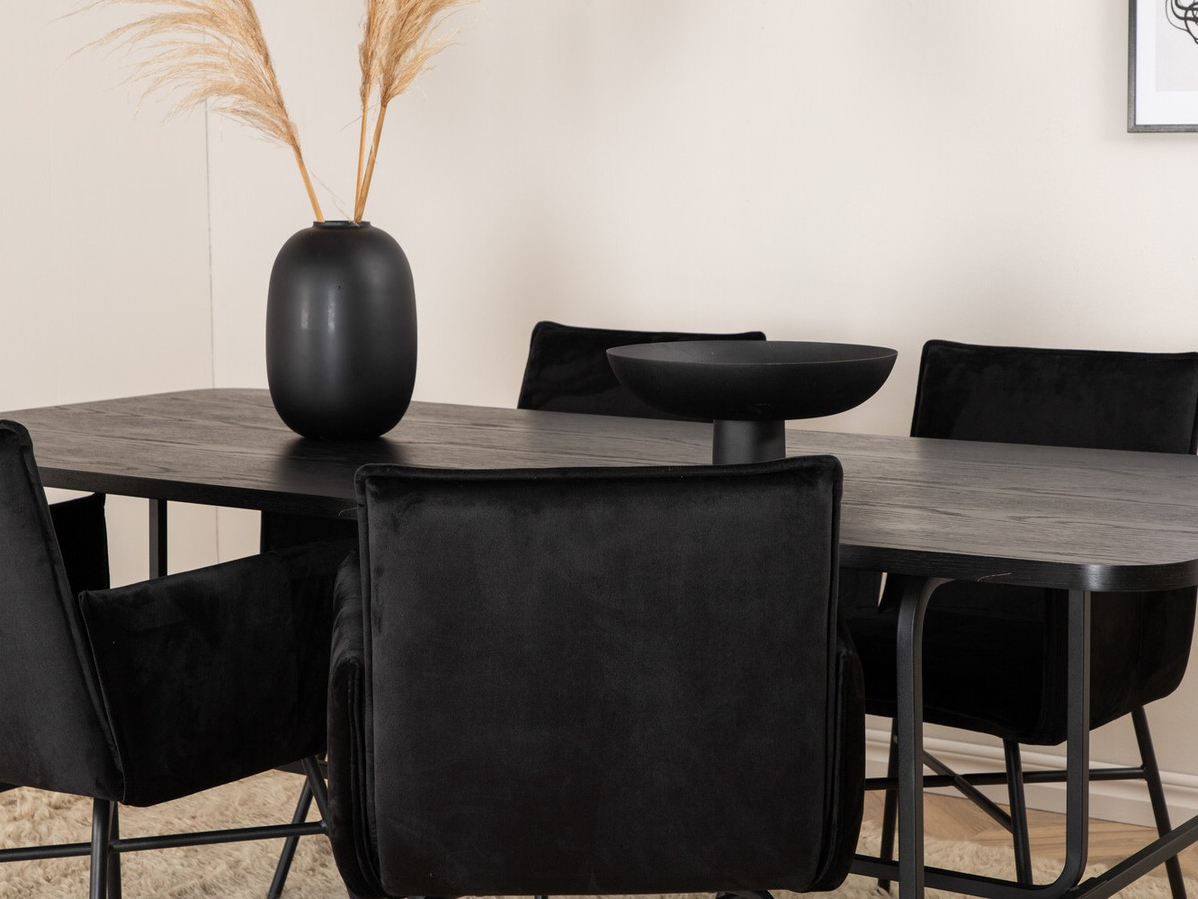 Conjunto de mesas y sillas para comedor Dallas 2789 (Negro)