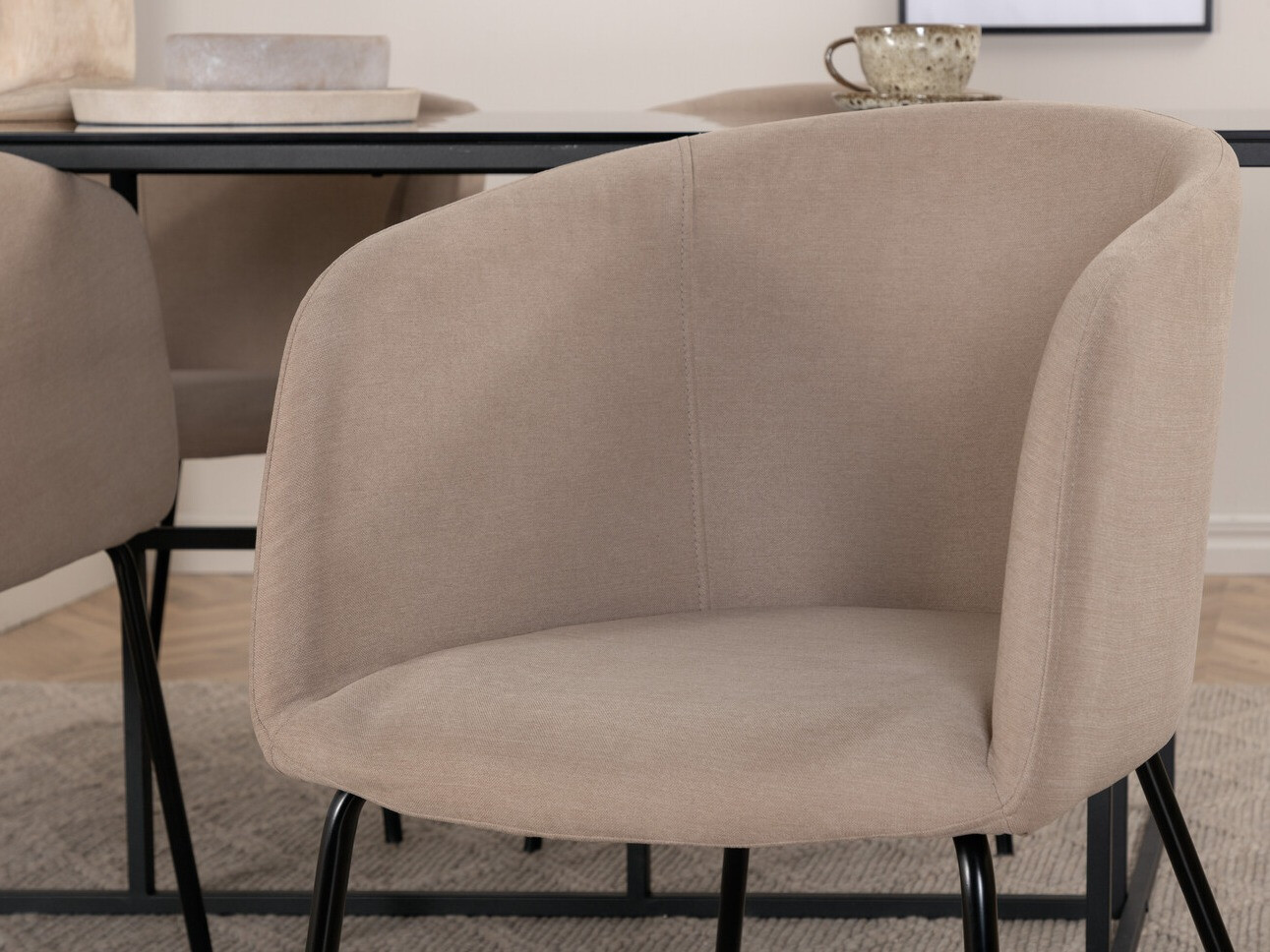 Conjunto de mesas y sillas para comedor Dallas 3044 (Crema + Negro)