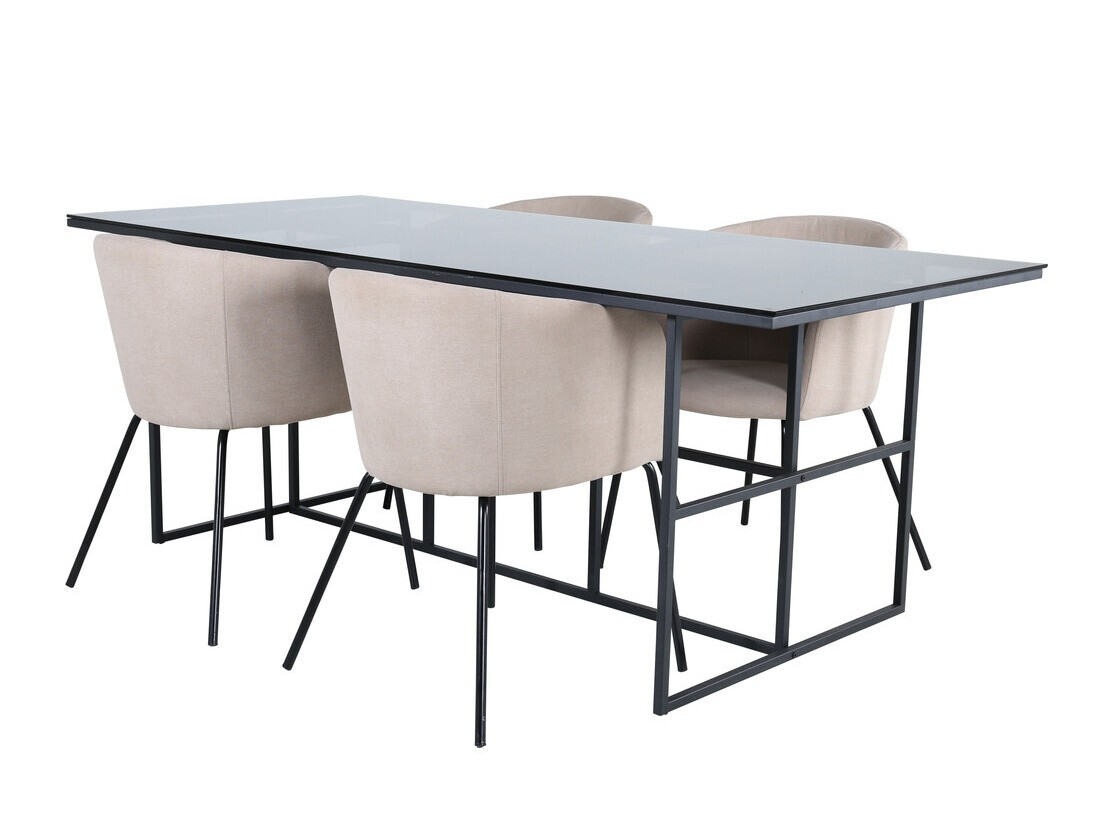 Conjunto de mesas y sillas para comedor Dallas 3044 (Crema + Negro)