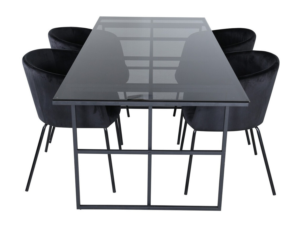 Conjunto de mesas y sillas para comedor Dallas 3044 (Negro)