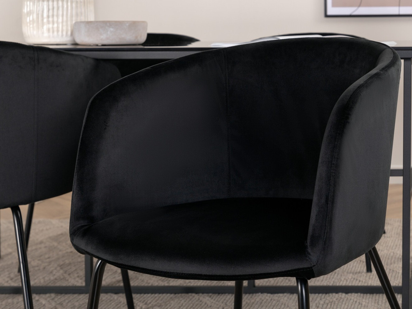Conjunto de mesas y sillas para comedor Dallas 3044 (Negro)