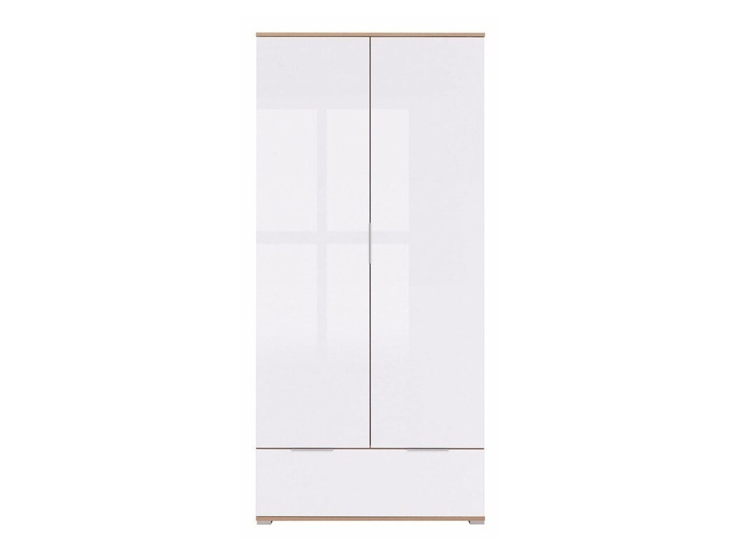 Armario Tivetra 111 (Roble wotan + Blanco brillante)