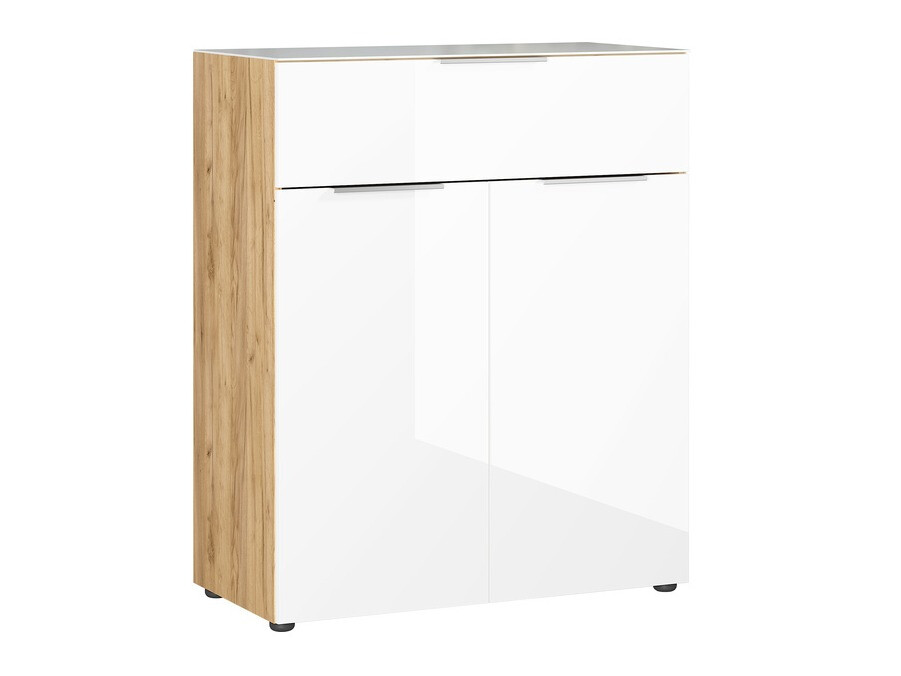 Cómoda Sacramento 301 (Navarra roble + Blanco brillante)