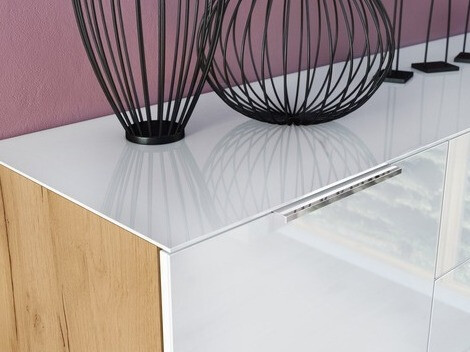 Cómoda Sacramento 301 (Navarra roble + Blanco brillante)