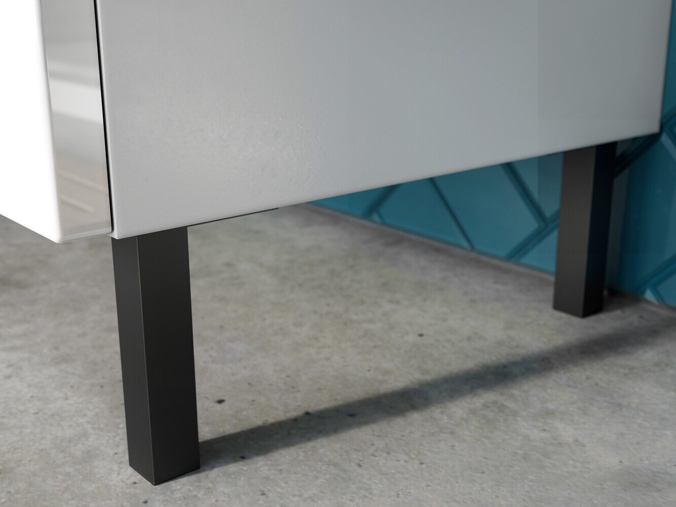 Conjunto de mueble de baño Talmira 109 (Blanco + Blanco brillante)