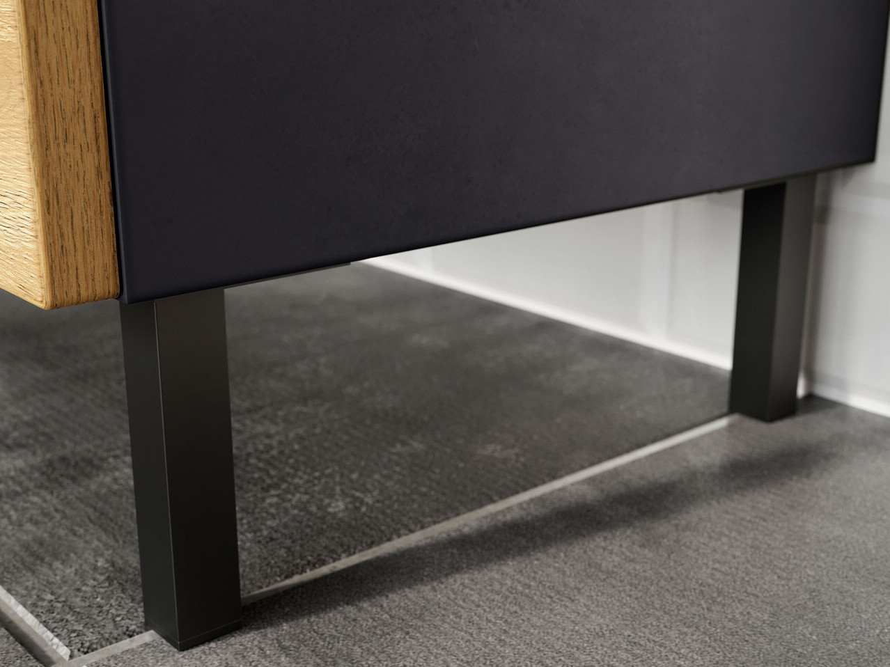 Conjunto de mueble de baño Talmira 109 (Grafito + Roble nieto)