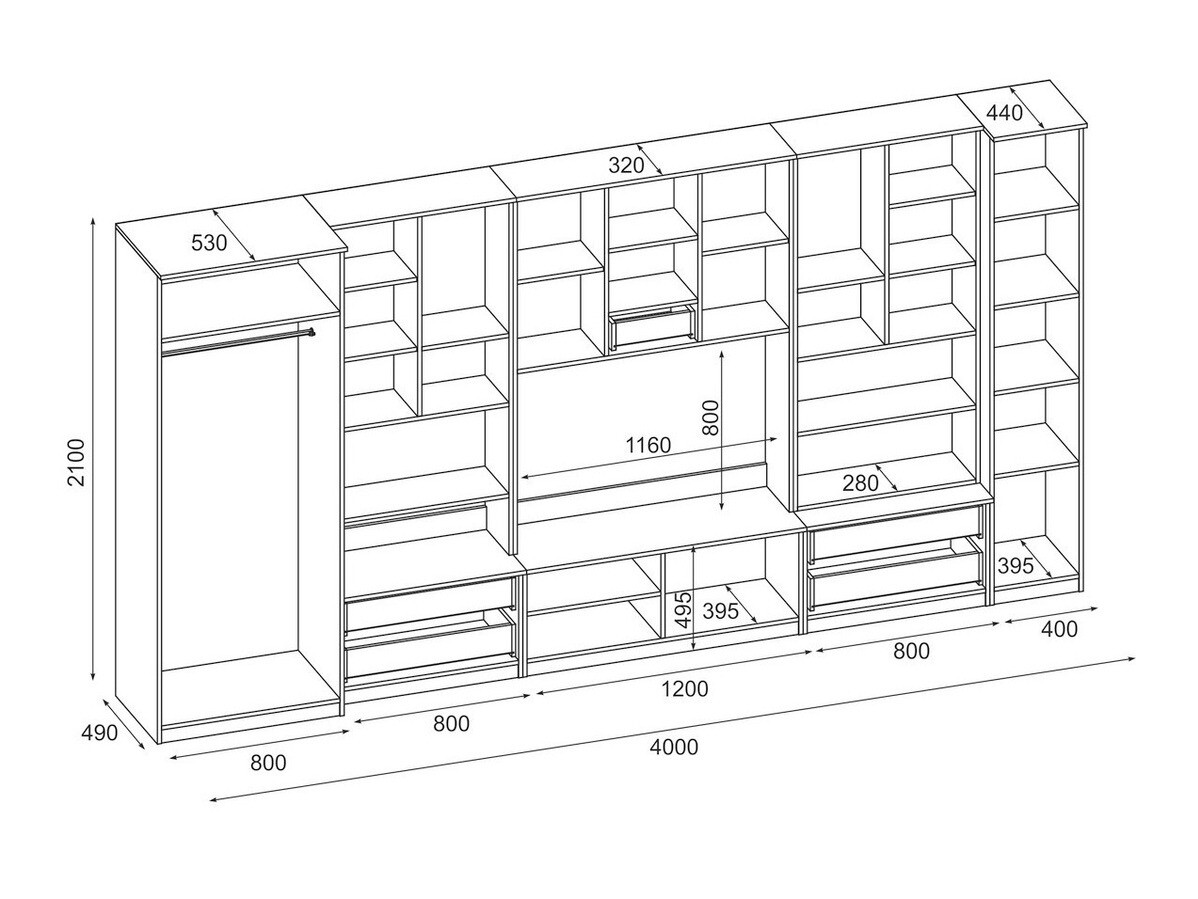 Conjunto de salón Lexington 127 (Roble Sonoma)