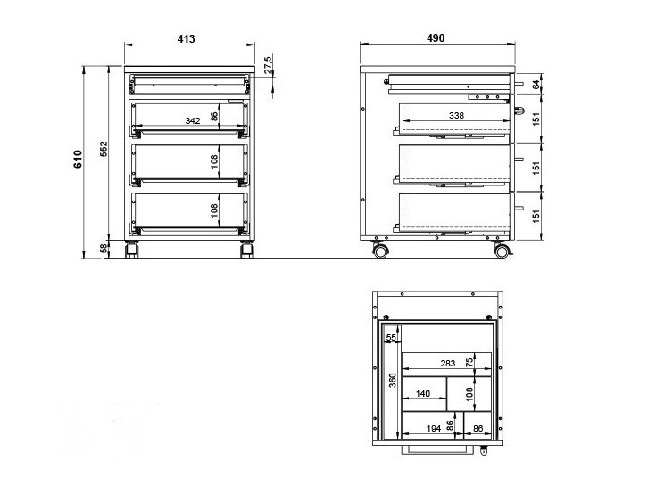 Archivador Eliromo 107 (Grafito + Roble nieto)
