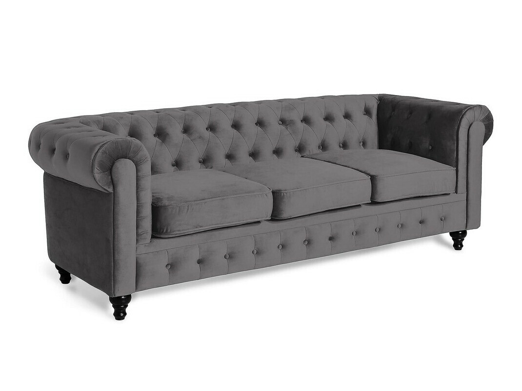 Chesterfield conjunto de muebles tapizado Manor House Ophfenu 101 (Gris oscuro)
