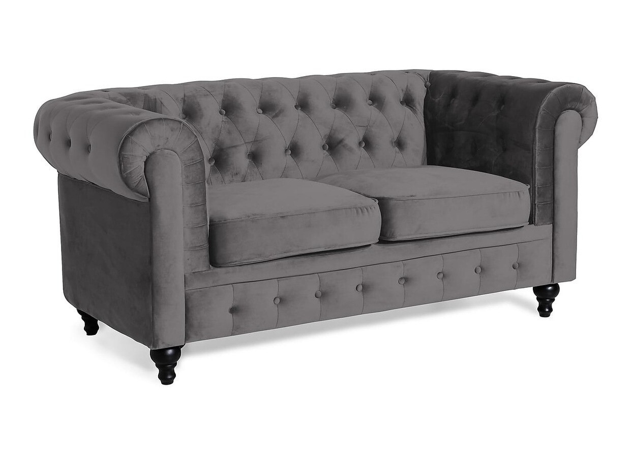 Chesterfield conjunto de muebles tapizado Manor House Ophfenu 102 (Gris oscuro)
