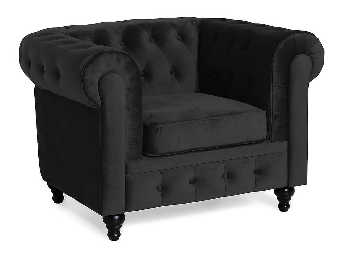 Chesterfield conjunto de muebles tapizado Manor House Ophfenu 102 (Negro)
