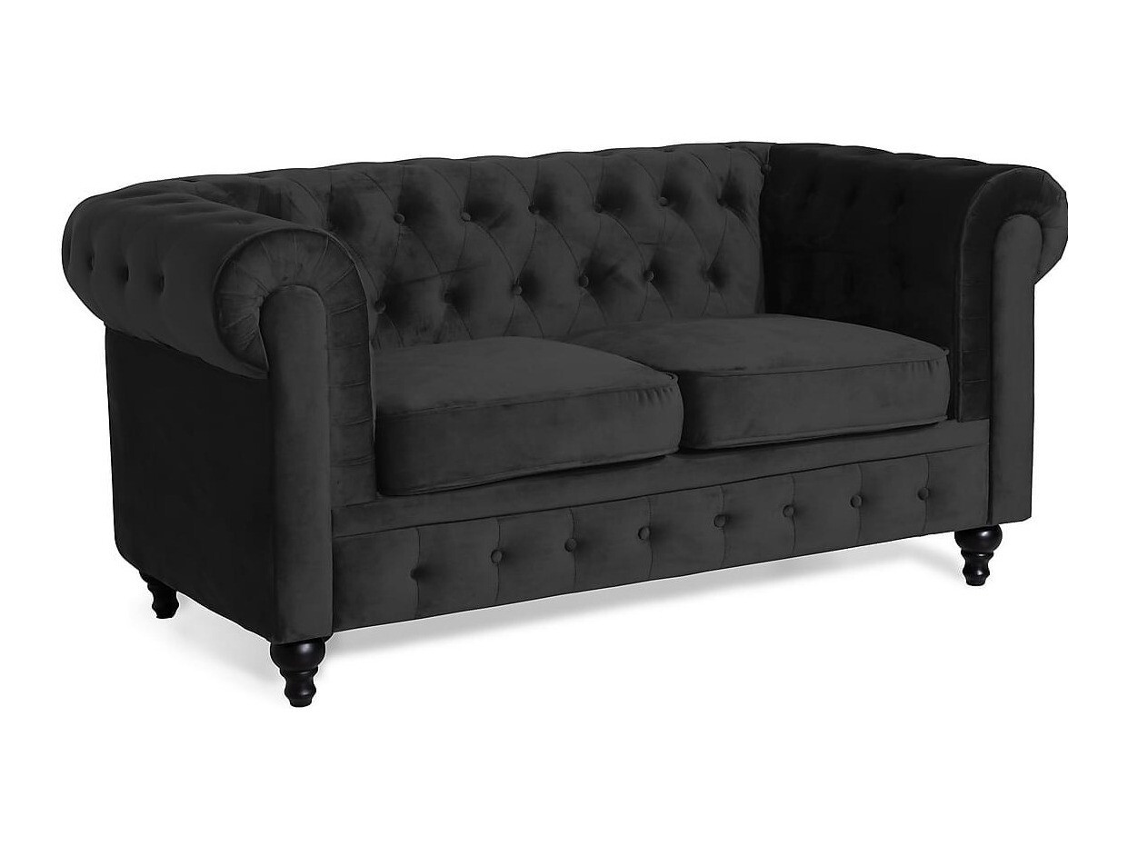 Chesterfield conjunto de muebles tapizado Manor House Ophfenu 102 (Negro)