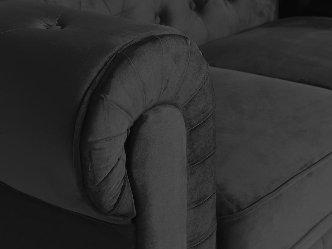Chesterfield conjunto de muebles tapizado Manor House Ophfenu 102 (Negro)