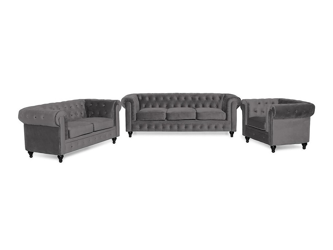Chesterfield conjunto de muebles tapizado Manor House Ophfenu 110 (Gris oscuro)