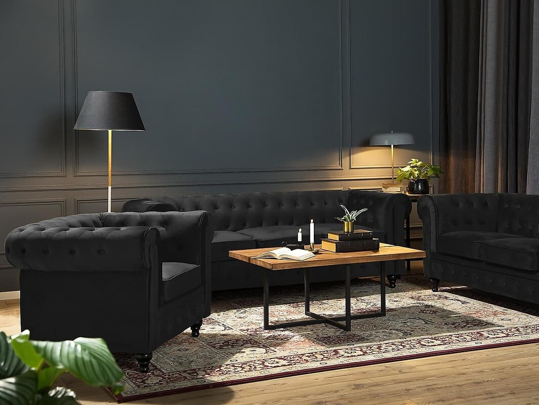 Chesterfield sillón Manor House Ophfenu 100 (Negro)