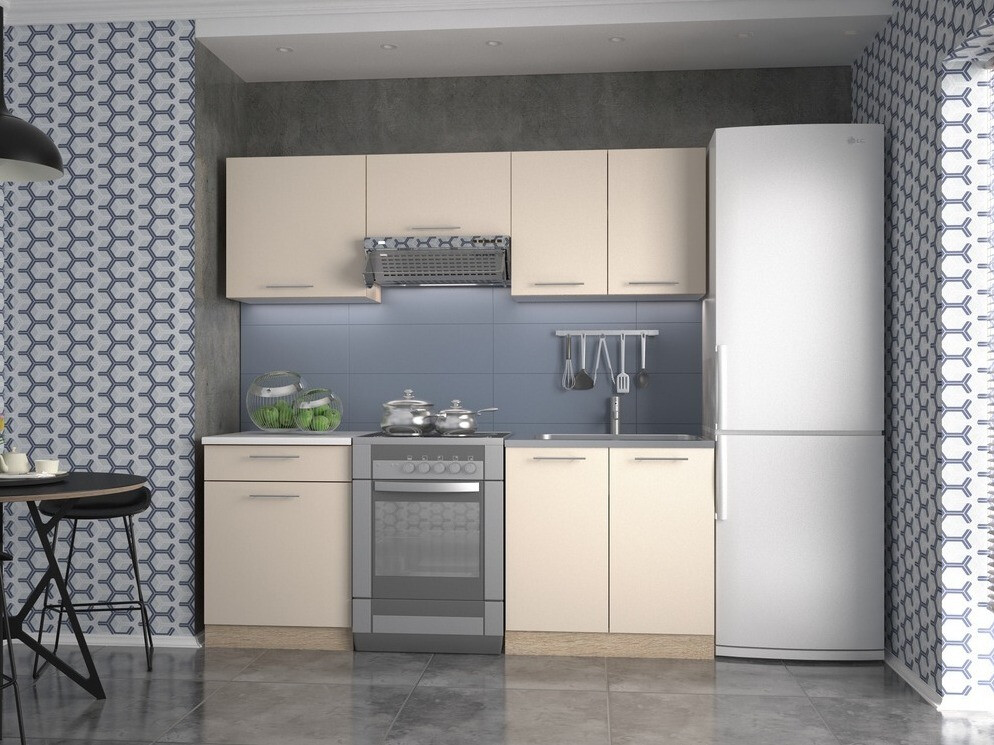 Conjunto de cocina Houston 857 (Crema + Roble Sonoma)